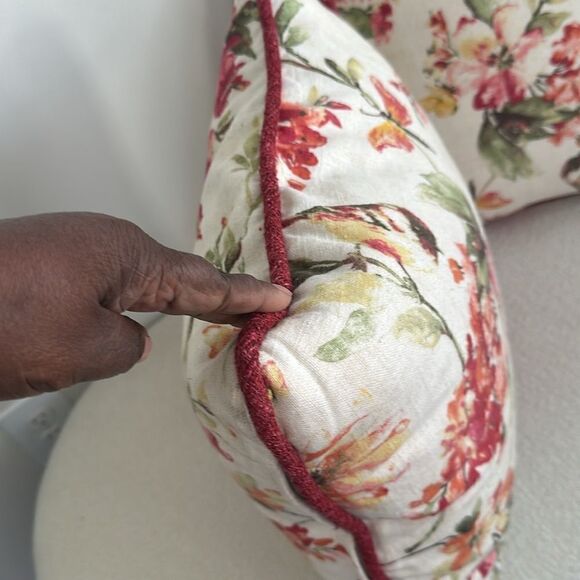 Custom Floral Print Decorative Throw Pillow Bundle (3) 18”x18” - Picture 3 of 5